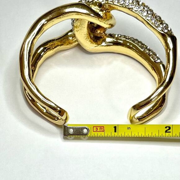 Pave Crystal Interlocked Cuff Bracelet Gold Alexis Bittar STYLE O26 - Picture 6 of 8